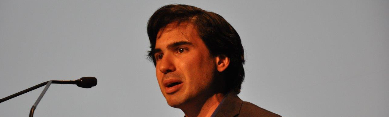 Juan Pablo Hourcade speaking at the CHI 2017 conference. Photo by Ben Shneiderman.