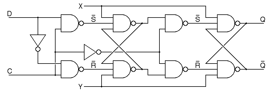 schematic diagram of a D flipflop