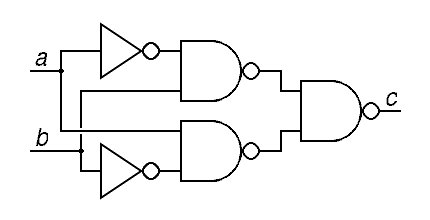 schematic diagram for exclusive-or built using nand gates