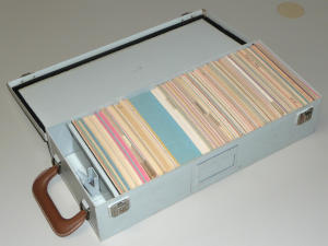 View of an open card case