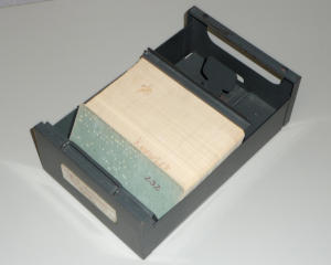 Diagonal view of a card file