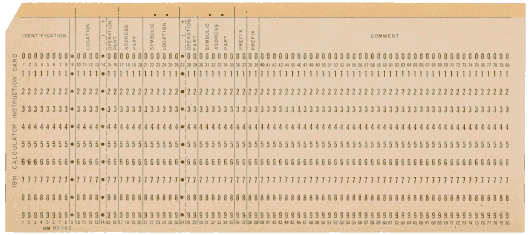  [IBM 701 punched card] 
