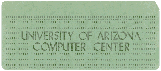  [green University of Arizona Computer Center card] 