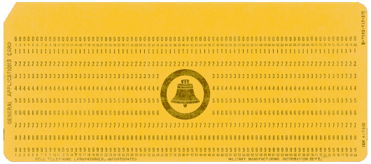  [Bell Labs gold punched card made by IBM] 