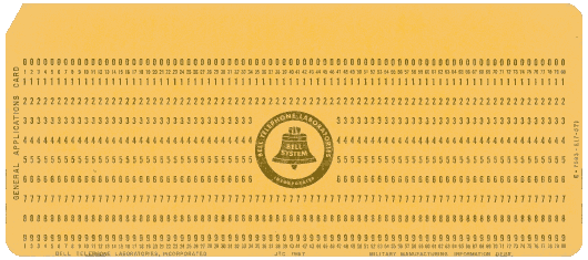  [Bell Labs gold punched card made by JTC] 