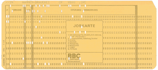  [Brown Boveri Job Card, side a] 