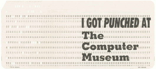  [The Computer Museum punched card] 