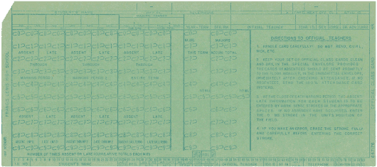  [Francis Lewis High School class card] 