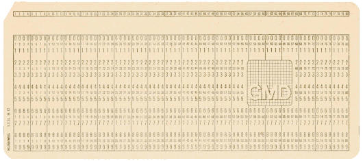  [GMD punched card] 