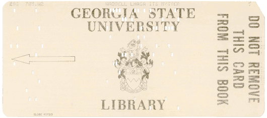  [Georgia State University Library punched card] 