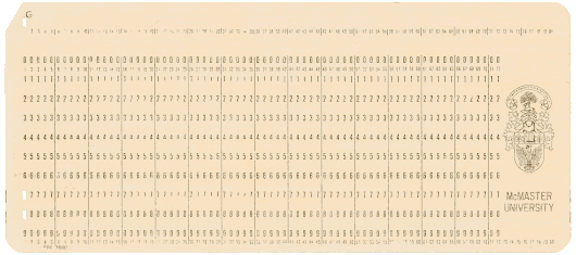  [McMaster University Punched Card] 