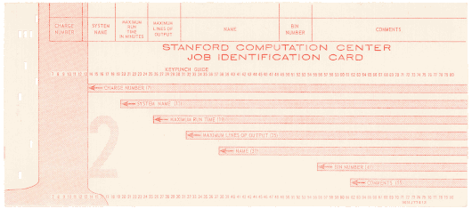 [Stanford University job card] 