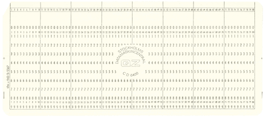  [Stockholm QZ 8-field punched card] 