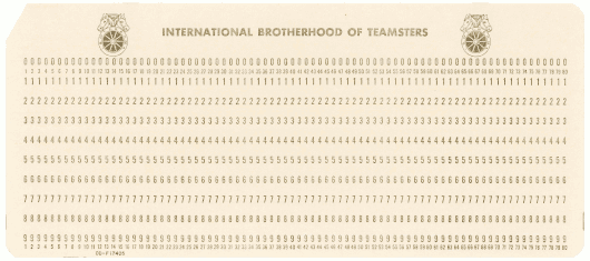  [Teamsters union punched card] 