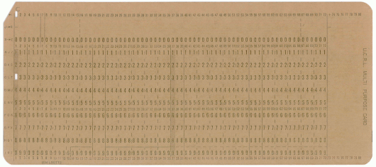  [University of California Radiation Lab punched card] 
