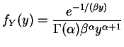 $\displaystyle f_Y(y) = \frac{e^{-1/(\beta y)}}{\Gamma(\alpha) \beta^{\alpha} y^{\alpha+1}}$