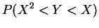 $\displaystyle P(X^{2} < Y < X)$