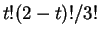 $ t!(2-t)!/3!$