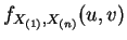 $\displaystyle f_{X_{(1)},X_{(n)}}(u,v)$
