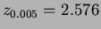 $ z_{0.005} = 2.576$