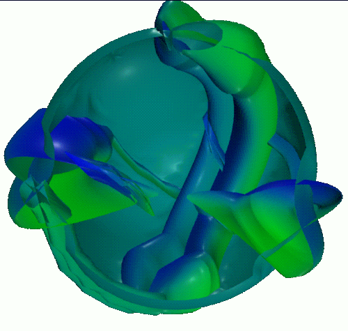 a projection of knotted sphere cut in half