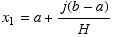 x_1 = a + j(b - a)/H