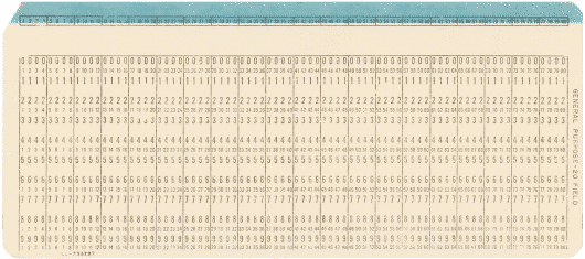  [punch-card with 8 10-column fields] 