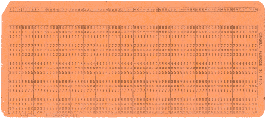  [punch-card with 8 10-column fields] 