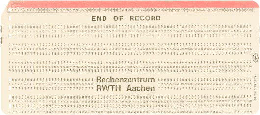  [RWTH Aachen end-of-record card] 