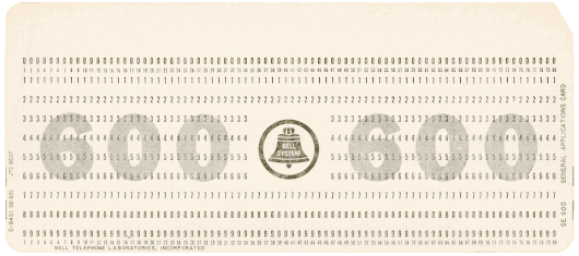  [Bell Labs punched card] 