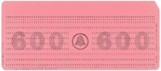  [Bell Labs punched card] 