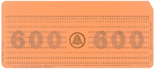  [Bell Labs punched card] 