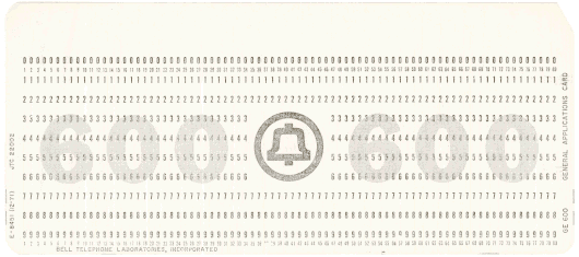  [Bell Labs punched card] 