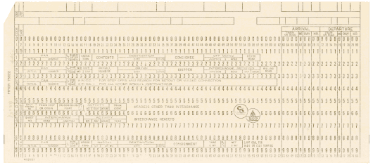  [C&O B&O punched card] 