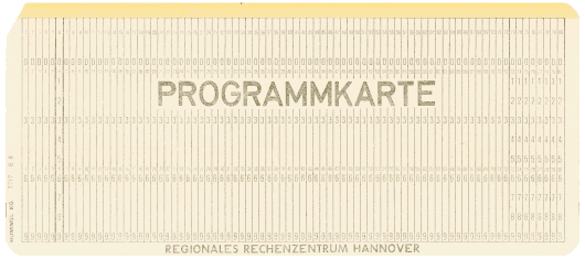  [Hannover punched card] 