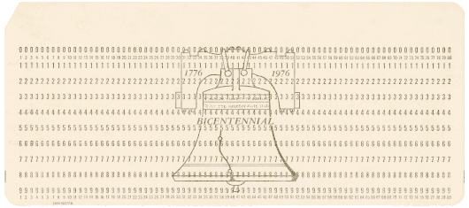  [A United States Bicentennial commemorative punch-card] 