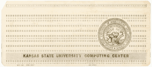  [Kansas State University punched card] 