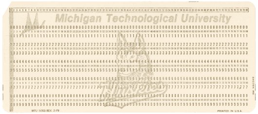  [Michigan Tech Punched Card] 