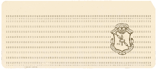  [Naval Postgrad School plain punched card] 