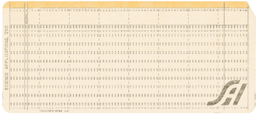  [Science Applications Inc. FORTRAN card] 