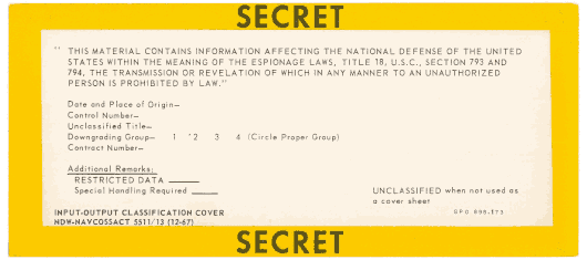  [A cover card to mark card decks as secret] 