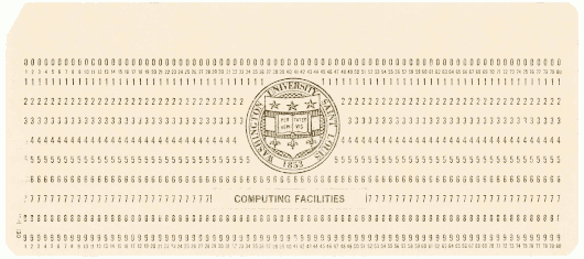  [Washington University of St. Louis punched card] 