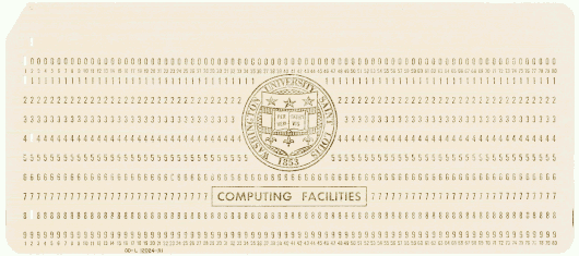  [Washington University of St. Louis punched card] 