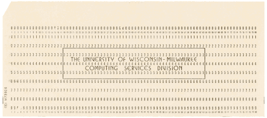  [University of Wisconsin Milwaukee card] 