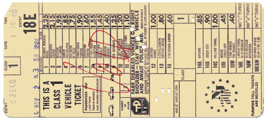  [New Jersey Turnpike Ticket] 