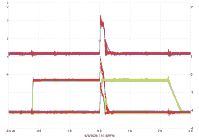 thumbnail oscilloscope trace showing a strong center peak interrupting a long positive pulse