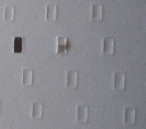  [close up of a Votomatic ballot] 