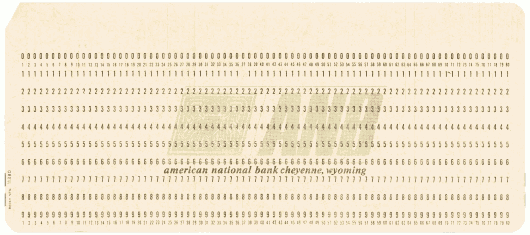  [American National Bank punched card] 