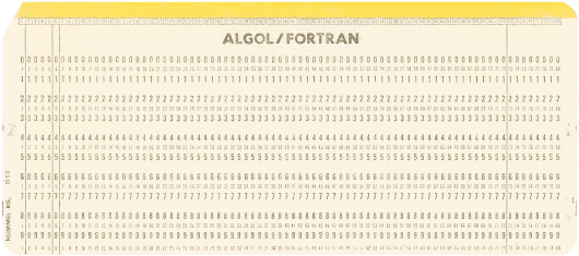  [Hummel Algol FORTRAN punched card] 