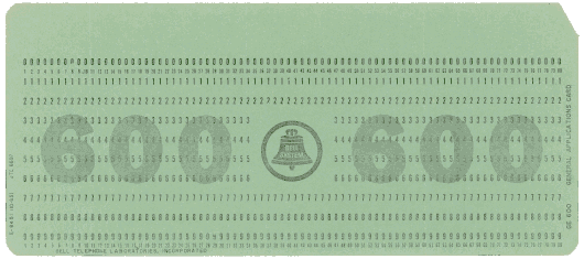  [Bell Labs punched card] 
